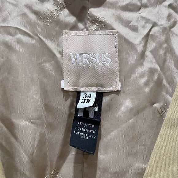 Versus Versace Khaki Blazer Jacket Size 34/48 - Picture 2 of 7